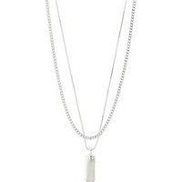 Pilgrim Star Recycled Necklace, 2-In-1 Set, Silver-Plated