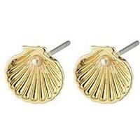 Pilgrim Opal Seashell Earrings Gold-Plated