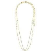 Pilgrim Rowan Recycled Necklace, 2-In-1, Gold-Plated
