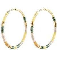 Pilgrim Alison Hoop Earrings Brown/Gold-Plated