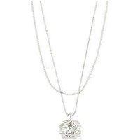 Pilgrim Feel Necklace 2-In-1 Set Silver-Plated