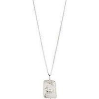 Pilgrim Leo Zodiac Sign Necklace, Silver-Plated