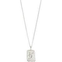 Pilgrim Virgo Zodiac Sign Necklace, Silver-Plated