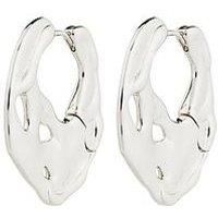 Pilgrim Dawn Recycled Hoop Earrings Silver-Plated