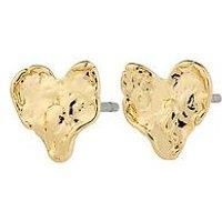 Pilgrim Ryan Irregular Heart Stud Earrings Gold-Plated