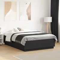 Berkfield Home Bed Frame with LED without Mattress Black 120x190 cm Small Double
