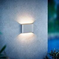 Kinver Outdoor Patio Terrace Metal Wall Light in White (Diam) 17.5cm