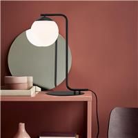 Grant Indoor Living Dining Bedroom Glass Table Lamp in Black (Diam) 14.5cm