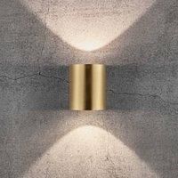 Canto Outdoor Patio Terrace Metal Wall Light in Brass (Diam) 8.7cm