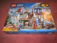 LEGO 60174 City Mountain Police Mountain Police Headquarters Station with Net Shooter, Garage, 2 Helicopters, 4x4 Car and Motorbike Toys plus Animal Figure, Adventure Sets for Kids