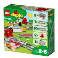 LEGO 10882 DUPLO Town Train Tracks Building Set with Red Action Brick