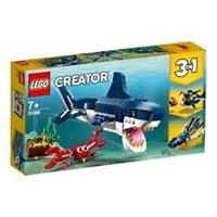 LEGO 31088 Creator Deep Sea Creatures: Shark, Crab and Squid or Angler Fish,  3 in 1 Seaside Adventures Building Set, Toys for Kids 7 Years Old and Older