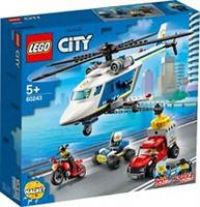 LEGO City 60243 Police Helicopter Chase Toy with ATV Quad Bike, Motorbike and Truck, Building Set for 5+ Year Old