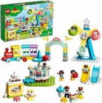 LEGO 10956 DUPLO Amusement Park Fairground with Train, Carousel & Ferris Wheel, Building Toy 2+ Years Old