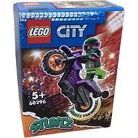 LEGO 60296 City Stuntz Wheelie Stunt Bike Set with Flywheel-Powered Toy Motorbike & Racer Minifigure, for Kids 5 Years Old
