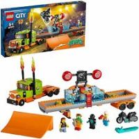 LEGO 60294 City Stuntz Stunt Show Truck & Flywheel-Powered Motorbike Toy Set with Dunk Tank, Racer and Clown Minifigures, for Kids 6 Years Old