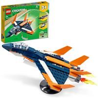 LEGO 31126 Creator 3in1 Supersonic Jet Plane to Helicopter to Speed Boat Toy Set, Buildable Vehicle Models for Boys and Girls 7 Plus Years Old