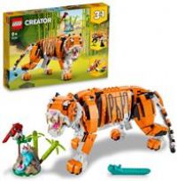 LEGO 31129 Creator 3 in 1 Majestic Tiger to Panda or Koi Fish Set, Animal Figures Building Toy for Kids 9 Years Old