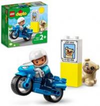 LEGO 10967 DUPLO Town Rescue Police Motorcycle Toy for Toddlers, Boys & Girls 2 Plus Years Old, with Police Officer and Dog Figure, Early Development Toys