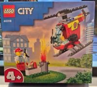 LEGO 60318 City Fire Helicopter Toy for Preschool Boys and Girls 4 Years Old, with Firefighter Minifigure & Starter Brick