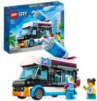 LEGO 60384 City Penguin Slushy Van, Truck Toy for Kids 5+ Years Old, Vehicle Building Set with Costume Figure, Summer Series, Gift Idea for Boys & Girls