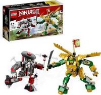LEGO 71781 NINJAGO Lloyd’s Mech Battle EVO, 2 Action Figures Set with Upgradable Figure, Toy for Kids Aged 6 Plus with Bone Warrior and Golden Lloyd Minifigures