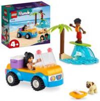 LEGO 41725 Friends Beach Buggy Fun Set with Toy Car, Surf Board, Mini-Dolls plus Dolphin and Dog Animal Figures, Summer Playset for 4 Plus Years Old Kids, Girls, Boys