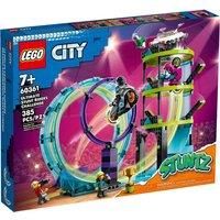 LEGO 60361 City Stuntz Ultimate Stunt Riders Challenge, 3in1 Stunts for 1 or 2 Player Action, with 2 Flywheel-Powered Toy Motorbikes for Kids, 2023 Set