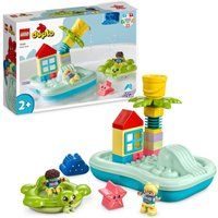 LEGO 10989 DUPLO Water Park Bath Toy for Toddlers Aged 2+ Years Old, with Floating Island, Turtle and Star Fish Sea Animal Figures, Easy to Clean Bathtub Water Toys