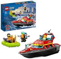 LEGO 60373 City Fire Rescue Boat Toy, Floats on Water, with Jetpack, Dinghy and 3 Minifigures, Everyday Hero Toys for Boys and Girls Aged 5+, Gift Idea