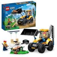 LEGO 60385 City Construction Digger, Excavator Toy for Boys and Girls Aged 5 Plus Years Old, Vehicle Building Set, Birthday Gift Idea with Minifigures
