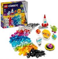 LEGO Classic Creative Space Planets Brick Box, Solar System Building Toys Featuring a Rocket Toy for Kids, Boys & Girls aged 5+ with Earth, Sun, Saturn Models plus Astronaut and Alien Figures 11037