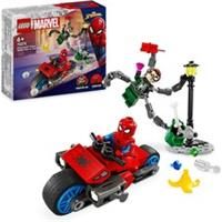 LEGO Marvel Motorcycle Chase: Spider-Man vs. Doc Ock, Motorbike Building Toy for Kids, Boys and Girls aged 6 Plus with Stud Blasters, Web Shooters & 2 Minifugres Incl. Spidey, Super Hero Gifts 76275