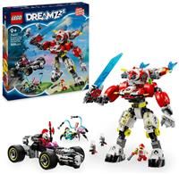 LEGO DREAMZzz 2in1 Cooper’s Tiger Mech & Zero’s Hot Rod Car Toy for 9 Plus Year Old Boys and Girls, Set with Mech Robot, Z-Blob and 3 Minifigures, Birthday Gift Idea 71497