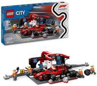 LEGO City F1 Pit Stop & Pit Crew with Ferrari Car Toy - Formula 1 Set incl. a Driver Minifigure, 4 Mechanics, Spare Tyres & Wheel Guns - Building Toys for 6+ Year Old Boys & Girls - 60443