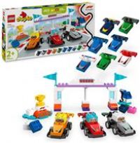LEGO DUPLO Town F1 Team Race Cars & Drivers Building Toy for Imaginative Play, Formula One Birthday Gift for 2 Plus Year Old Toddlers, Boys & Girls, Helps Build Fine Motor Skills 10445