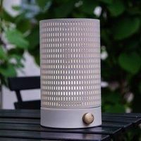 Dyberg Larsen LED rechargeable table lamp Mesh, white, height 20 cm
