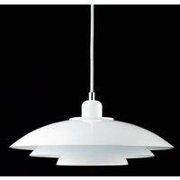 Dyberg Larsen hanging light Kaje, white, 40 cm, metal