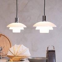 Dyberg Larsen Morph hanging light, opal, 28 cm, glass