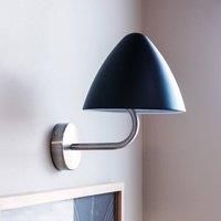 Dyberg Larsen wall lamp Oulu, black/steel, 20.3 cm