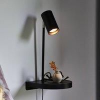 Cody Indoor Living Dining Bedroom Metal Wall Light in Black (Diam) 20cm