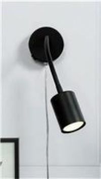 Explore Flex Indoor Bedroom Living Dining Office Wall Light with Adjustable Lamp Head in Black