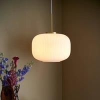Nordlux Pendant light Milford, opal white/brass, 30 cm