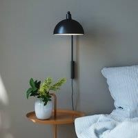 Nordlux Ellen 20 wall light with a cable + plug, black