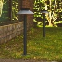 Nordlux Justina Garden Outdoor Garden Post Solar/Bollard Light Black Metal, SolarLed with Motion Senor -Porch, Patio, Garden, Garage, or Entrance. IP44, Class 3 (SELV)