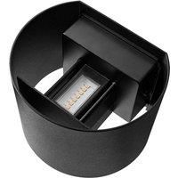 Nordlux LED outdoor wall light Milda, black, up/down, aluminium