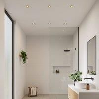 Nordlux Umberto recessed spotlight, aluminium, brass-coloured