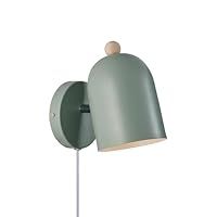 Nordlux Gaston Indoor Wall Light/Wall Scones Green Metal, E27 15W Plug in & Mains Hardwire -Bedroom, Living Room, Kitchen, Office, Bedside or Study. IP20, Class 2 (Double Insulated)