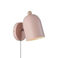 Nordlux Gaston Indoor Wall Light/Wall Scones Dusty Rose Metal, E27 15W Plug in & Mains Hardwire -Bedroom, Living Room, Kitchen, Office, Bedside or Study. IP20, Class 2 (Double Insulated)