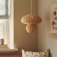Allie Rattan Bedroom Dining Living Room Pendant Light in Nature